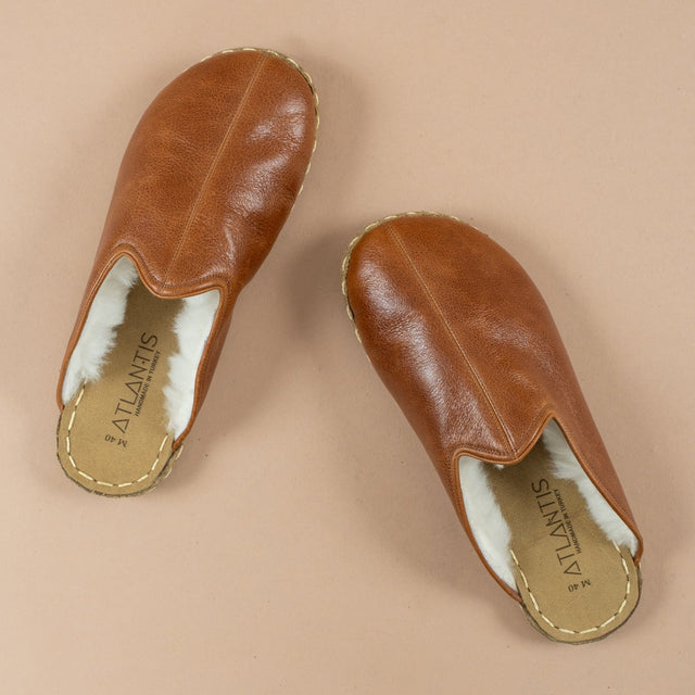 Braune Barefoot Shearlings für Herren