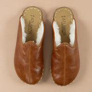 Women's Brown Leather Barefoot Shearlings