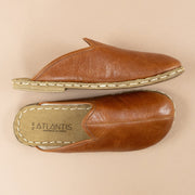 Women's Brown Leather Barefoot Slippers
