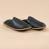 Erkek Siyah Barefoot Kürklü Terlik