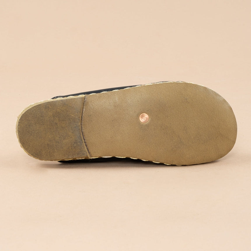 Erkek Siyah Barefoot Kürklü Terlik