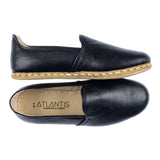 Knitterige schwarze Slip-On-Schuhe für Herren