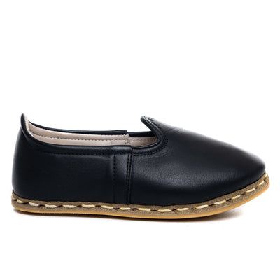 Kids Black Leather Shoes