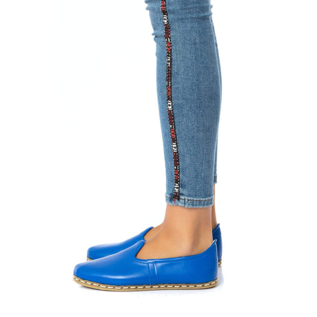 Yemeni Kadın Mavi Loafer Ayakkabı