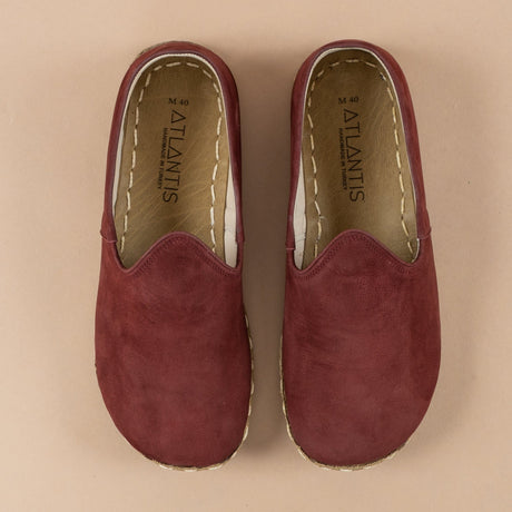 Men's Leather Burgundy Barefoots