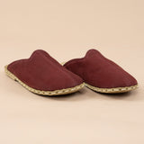 Erkek Bordo Barefoot Kürklü Terlik
