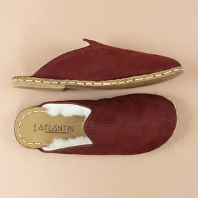 Men's Leather Burgundy Barefoot Shearlings