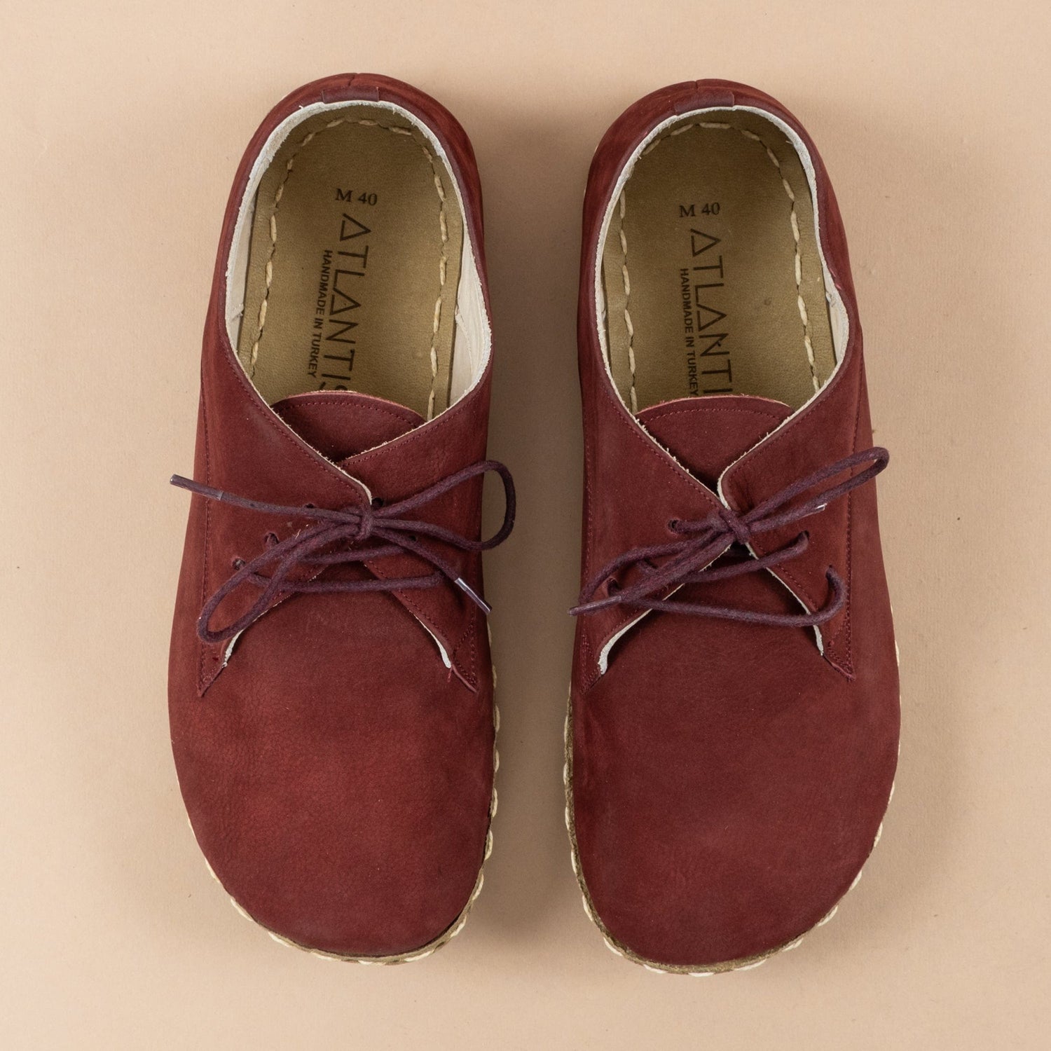 Men's Leather Burgundy Oxfords