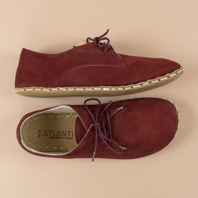 Women's Burgundy Leather Oxfords