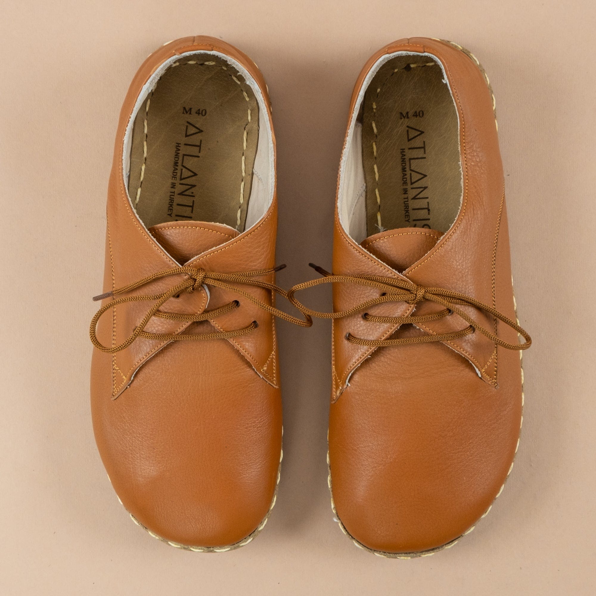 Men's Cocoa Oxford Shoes - Turkish Handmade Barefoot Shoes