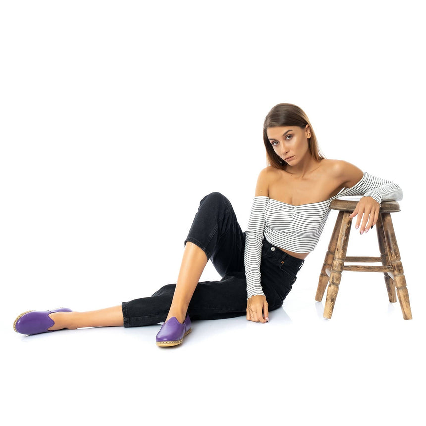 Yemeni Kadın Koyu Mor Slip On Ayakkabı