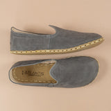 Women's Gray Leather Barefoots Shoes