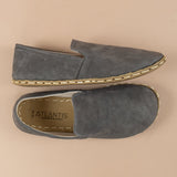 Women's Gray Leather Minimalists