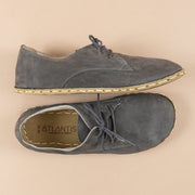 Women's Gray Leather Oxfords