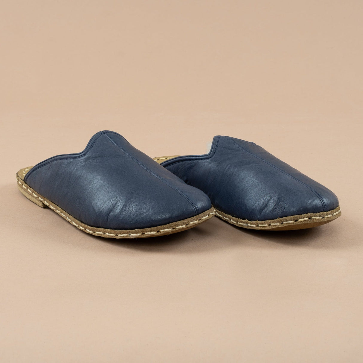 Marineblaue Barefoot Shearlings für Herren