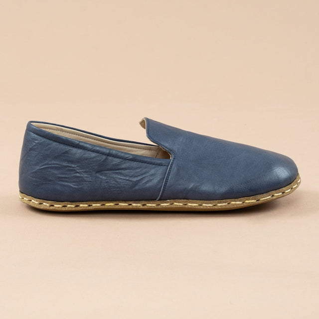 Women's Navy Leather Minimalists