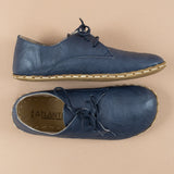 Women's Navy Leather Oxfords
