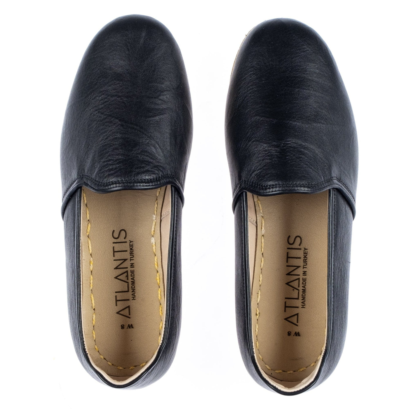 Knitterige schwarze Slip-On-Schuhe für Herren