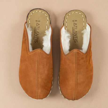 Women's Safari Leather Barefoot Shearling Slippers