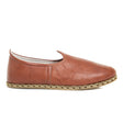Women's Tan Leather Slip On Shoes