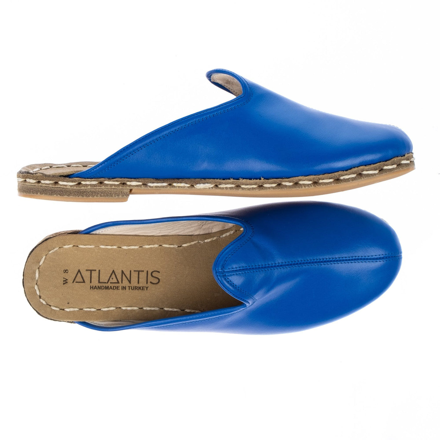 Women's Azure Leather Slippers