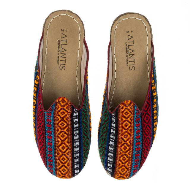 Women's Green Kilims Handmade Slippers