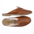 Men's Leather Mocha Shearling Slippers