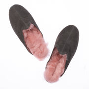 Men's Gray Pink Shearling Slippers