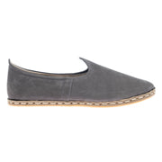 Women's Gray Leather Slip On Shoes
