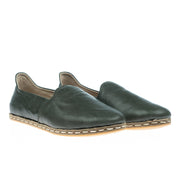 Women's Wrinkled Green Slip On Shoes
