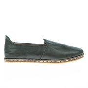 Women's Wrinkled Green Slip On Shoes