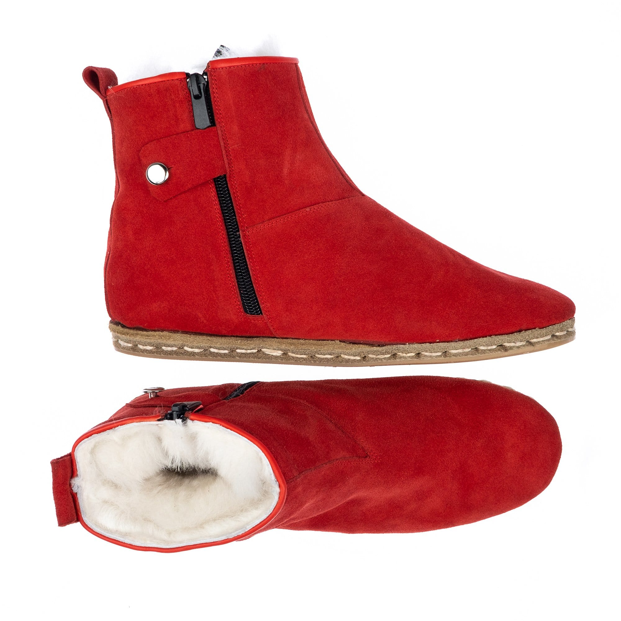 Red sheepskin boots new arrivals
