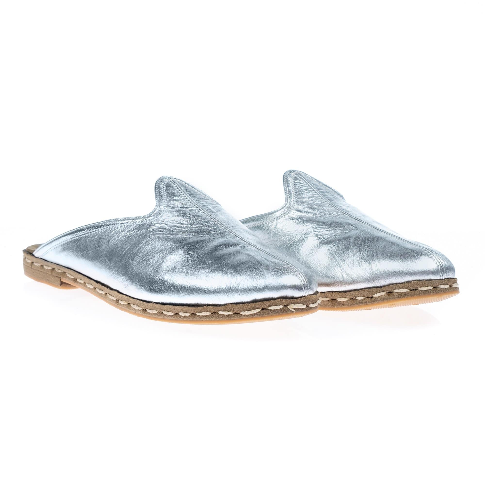 Men's Silver Slippers - Turkish Slippers for Men : Atlantis