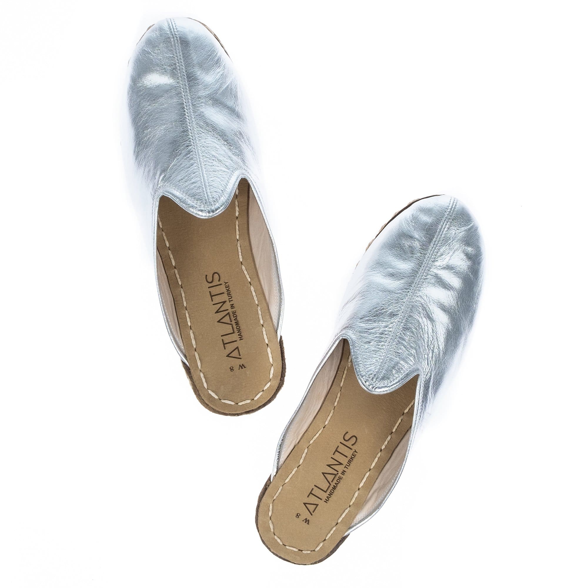 Men's Silver Slippers - Turkish Slippers for Men : Atlantis