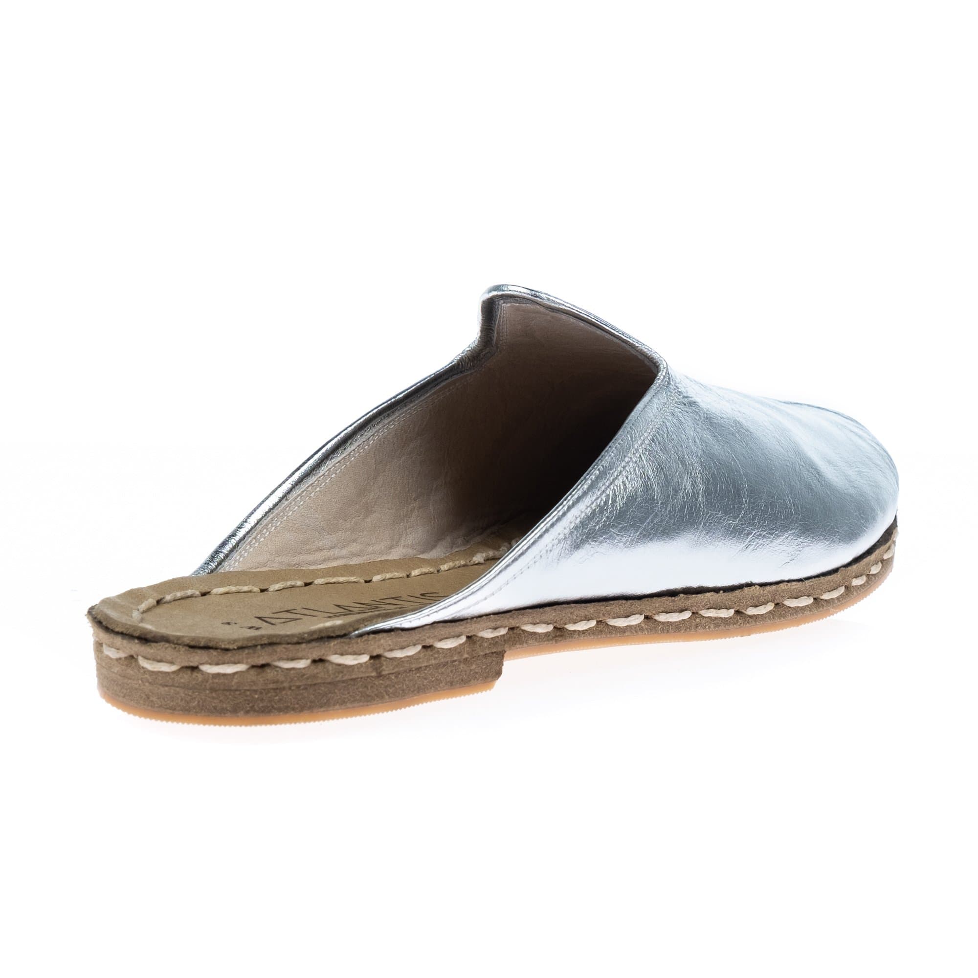 Men's Silver Slippers - Turkish Slippers for Men : Atlantis