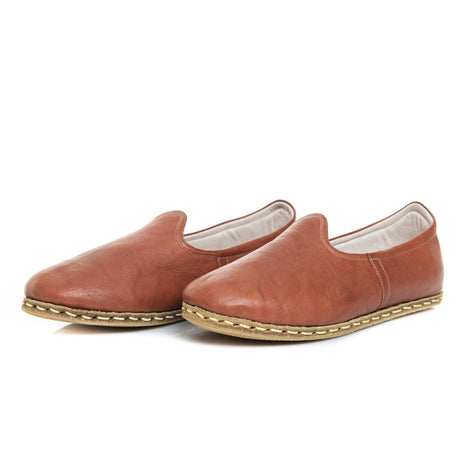 Hellbraune Slip-On-Schuhe für Damen