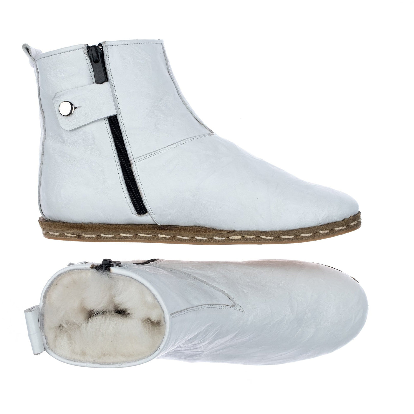 Women's White Shearling Boots