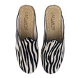 Women's Zebra Leather Slippers