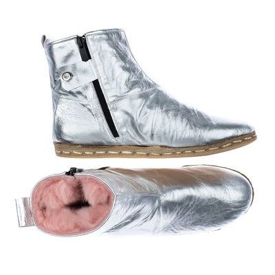 Men's Leather Silver Boots