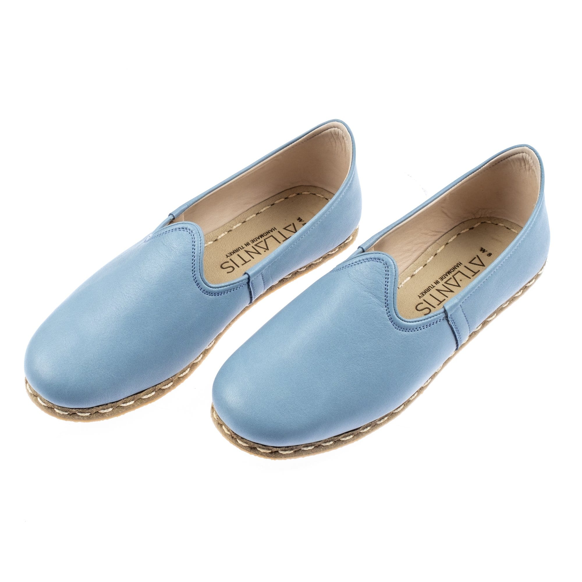 Men's Sky Blue - Turkish Slip-Ons for Men : Atlantis Handmade Shoes 9 US Men's Sky Blue - Turkish Slip-Ons for Men : Atlantis Handmade Shoes 9 US