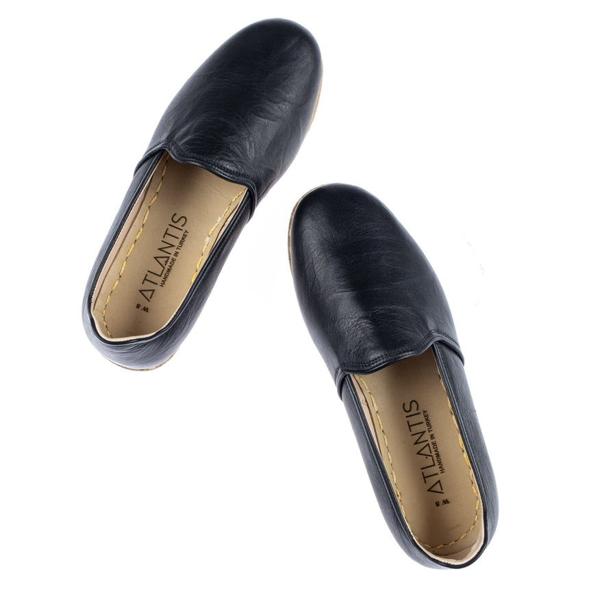 Knitterige schwarze Slip-On-Schuhe für Herren