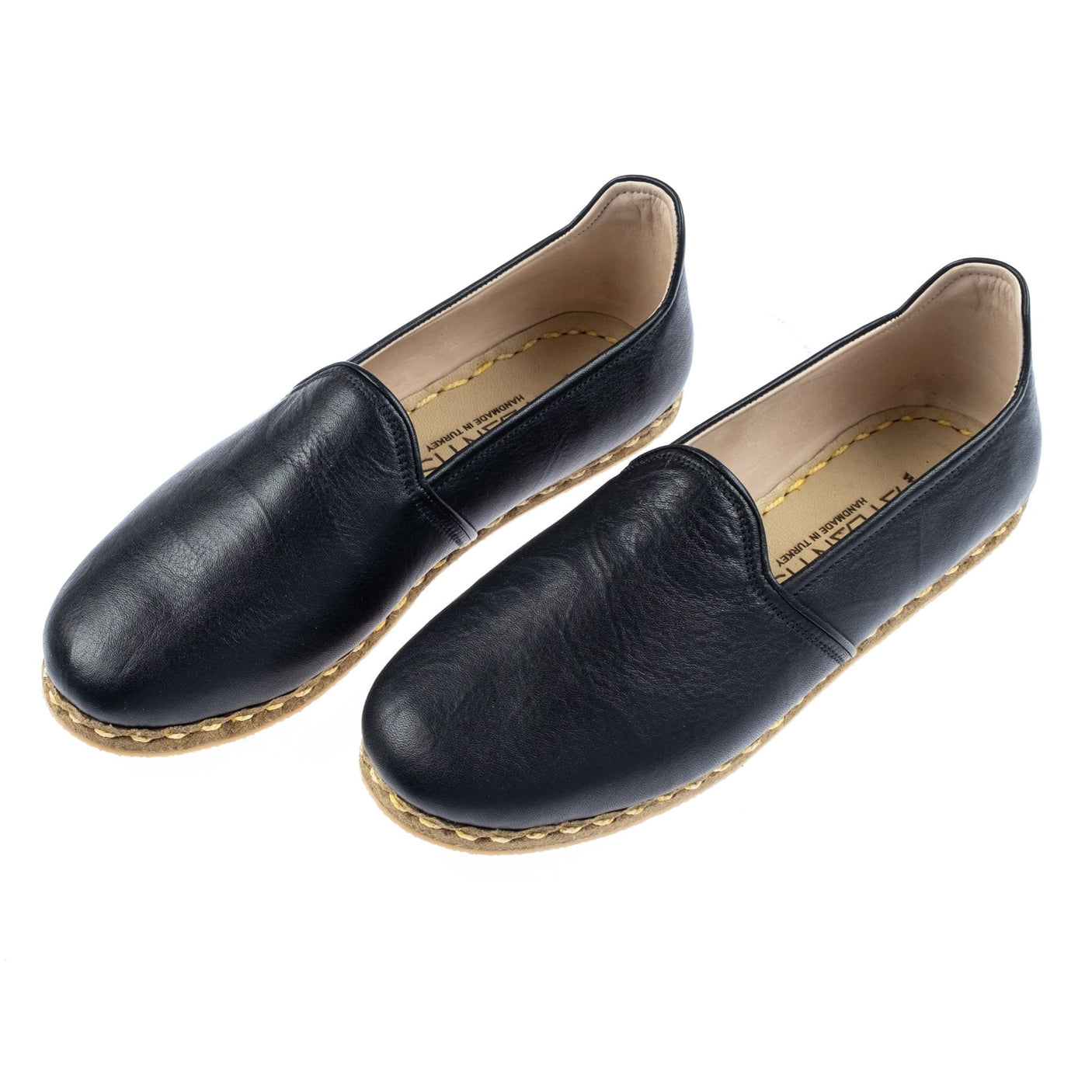 Men's Wrinkled Black Slip On Shoes