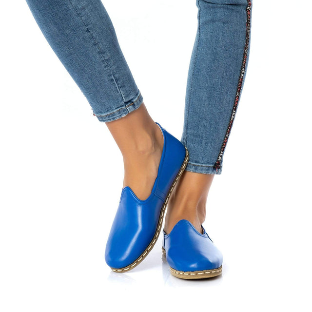 Blaue Slip-On-Schuhe für Damen