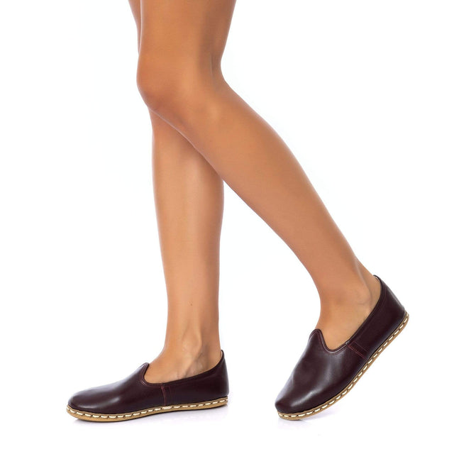 Yemeni Kadın Bordo Rengi Slip On Ayakkabı