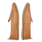 Women's Coconut Brown Leather Slip On Shoes