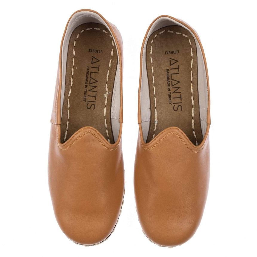 Kokosnussbraune Slip-On-Schuhe für Damen