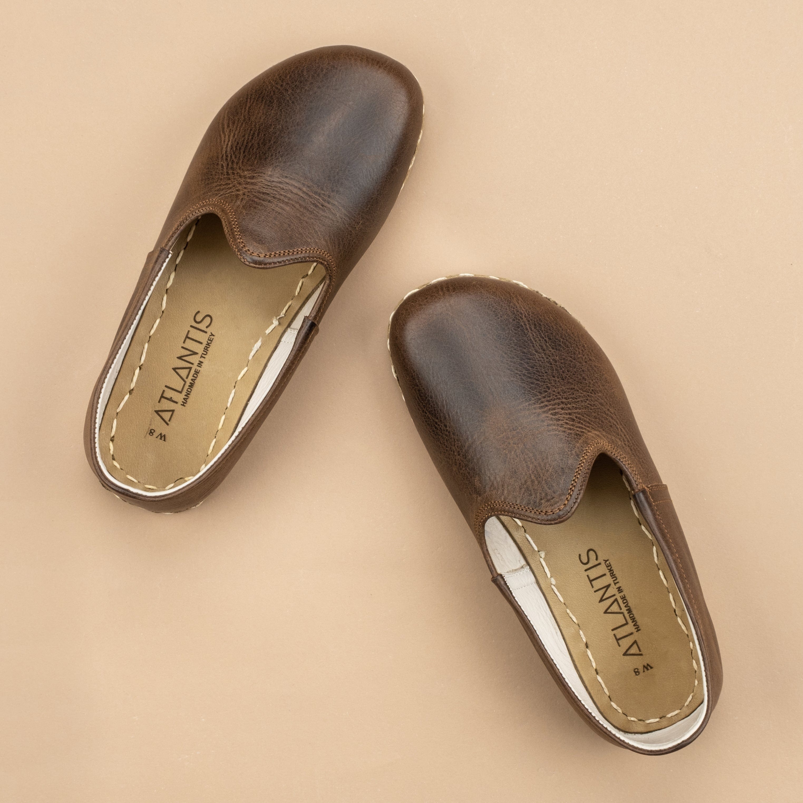 Women's Coffee Barefoots - WOMEN &frasl; EU 34 &frasl; US 3.5 - 4 &frasl; Leather Outsole  with Copper Rivet