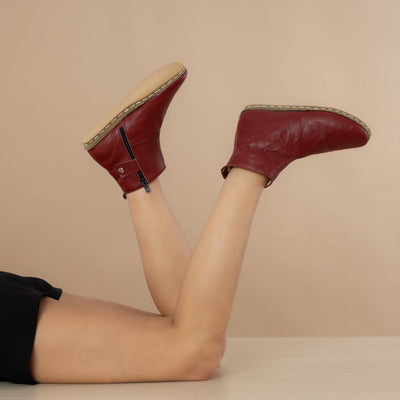 Women's Burgundy Leather Boots