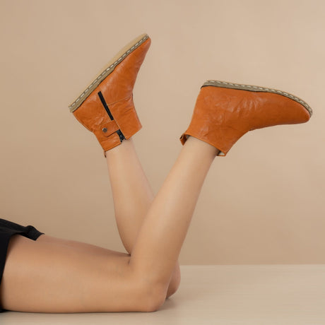 Women's Camel Leather Boots