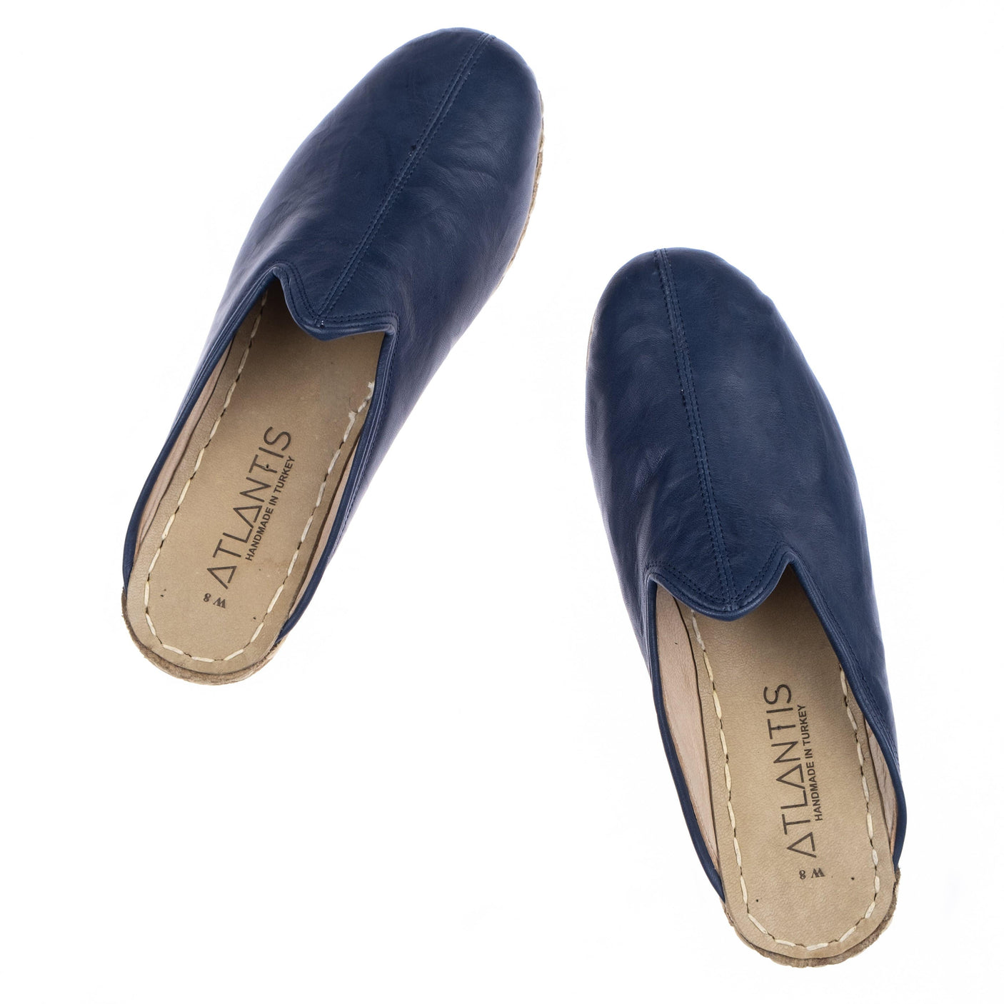 Navy Slippers - Turkish Slippers for Women & Men : Atlantis Handmade Shoes